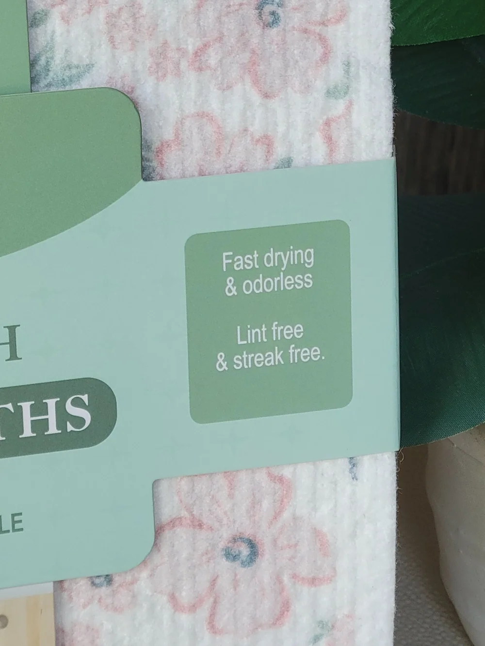 Pure Care Pink Floral Swedish Dish Cloths - Pack of 6